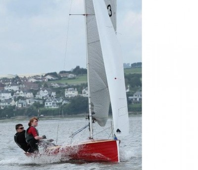 Screaming on a 2 sail reach at Salcombe Week